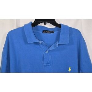 Polo Ralph Lauren Shirt Mens 4XLT Tall Blue Polo Golf Pony Casual Preppy Stretch